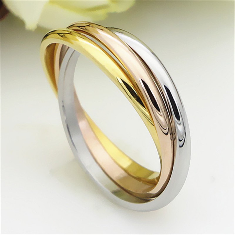 Cincin Titanium Mini Korea Wanita 3in1 Import Anti Karat CK019 premium quality