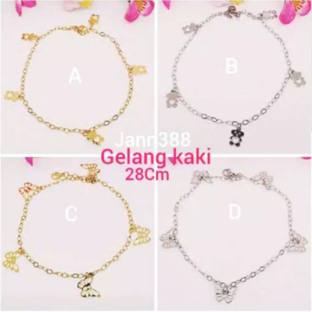 Gelang kaki titanium asli anti karat☆Gk-3☆