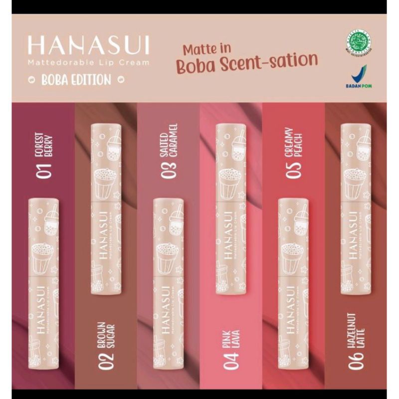 HANASUI MATTEDORABLE LIPCREAM BOBA EDITION