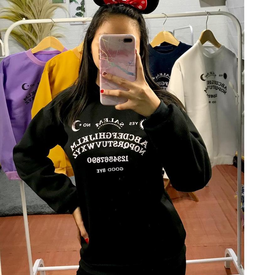 Paling Dicari|SQ24|ilook | Sweater Oblong Abjad Alphabet Crewneck | Sweater Alphabet | Sweater Bahan