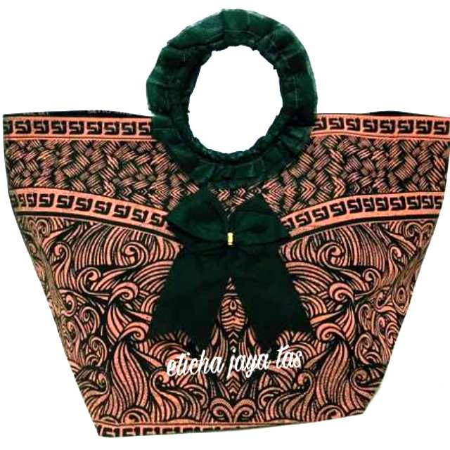 Tas hajatan elegan batik bulat hitam mewah 22 (EBH)