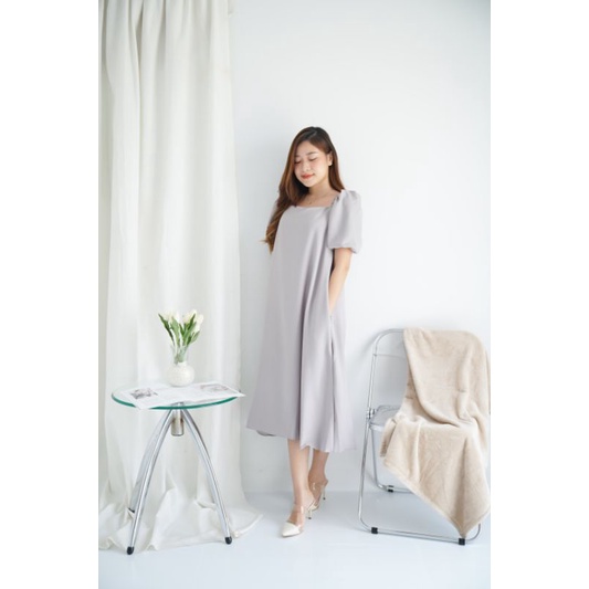 Dress Wanita Chandila Dress Korea Fashion Vintage Dress Terusan Dress Santai Wanita - meganshoping