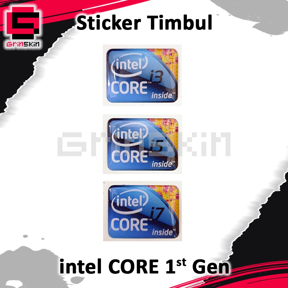 Sticker Timbul Emblem intel Core i3 i5 i7 Gen 1