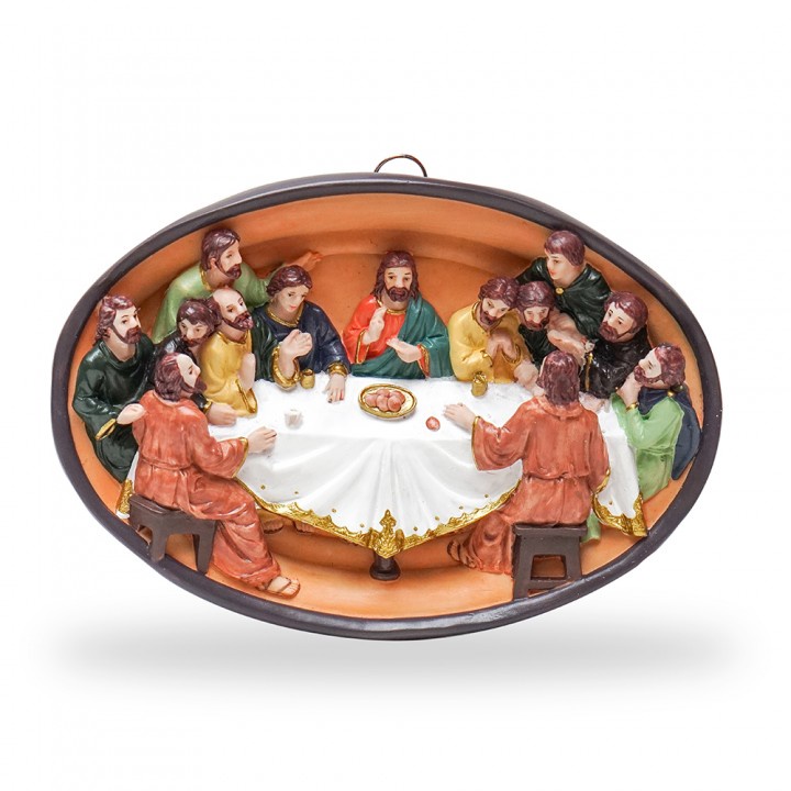 Hiasan Dinding Perjamuan Kudus Padat Halus Oval PAJANGAN DINDING PERJAMUAN KUDUS YESUS OVAL patung p