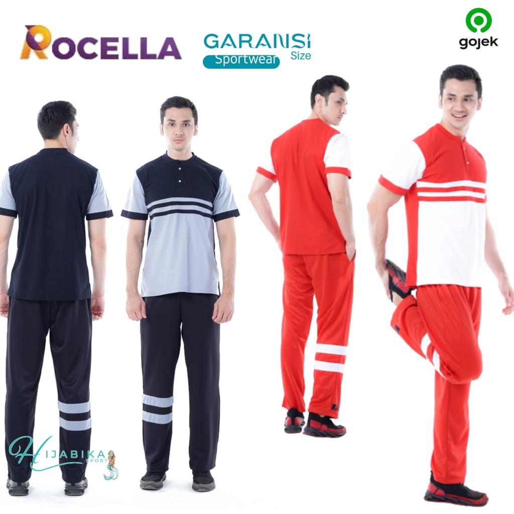Baju Kaos Seragam Setelan Olahraga Jogging Volly Bersepeda Pria Guru Jumbo Lengan Pendek Celana Panj