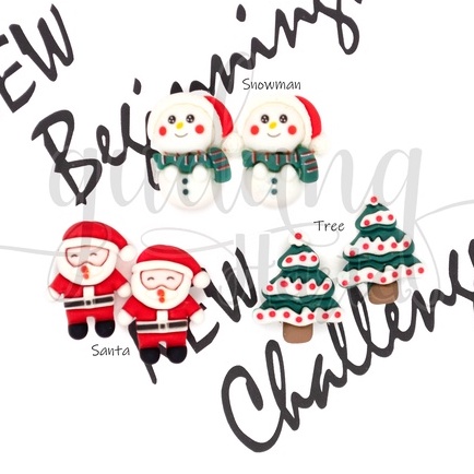 Anting Jepit Natal Imut Earrings Christmas Santa Tree Snowman GH 203635