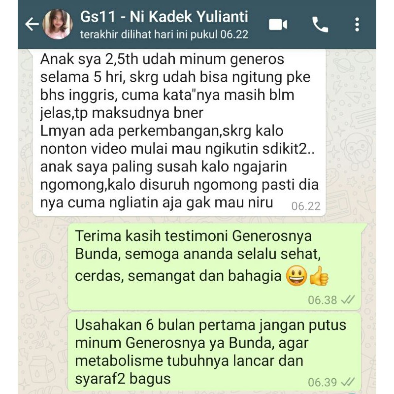 Generos Asli 100 Vitamin Kecerdasan Anak Shopee Indonesia