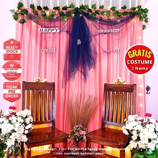 Jual Dekor Dekorasi Backdrop Photobooth Kain Hiasan Lamaran Tunangan Akad Nikah Aqiqah Wedding