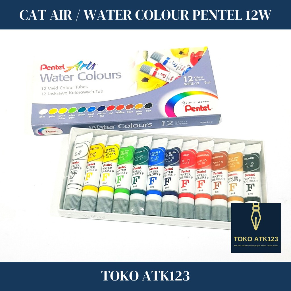 Cat Air / Water Colours / Cat Lukis Merk Pentel 12 Warna