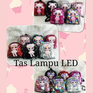  Tas  Sequin LOL  BISA NYALA ADA LAMPU LED  Reversible Color 