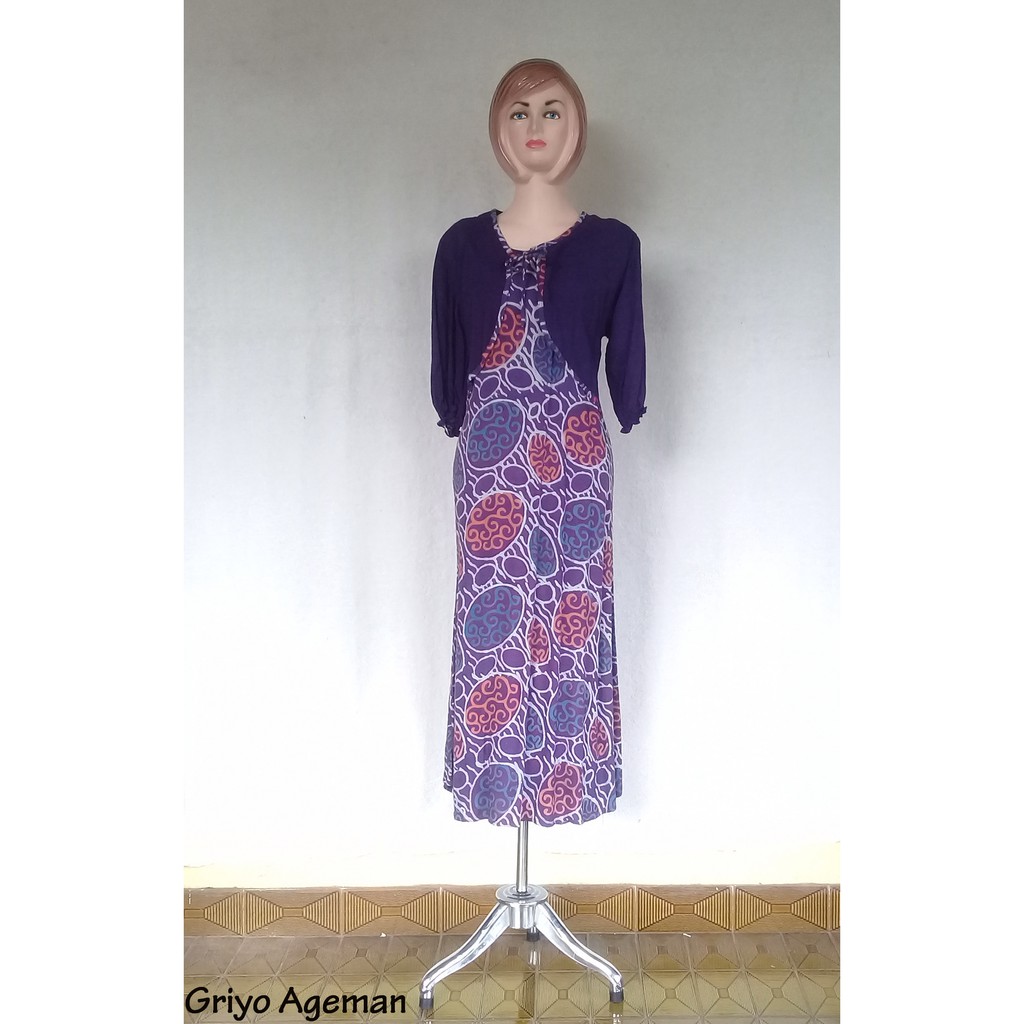 Dress Qonita Batik Ungu Tua