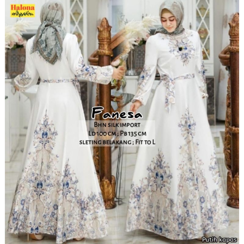 Gamis Syari Muslim - Gamis Syari Terbaru - Gamis Muslim Fanesa - Gamis Fanesa By Halona