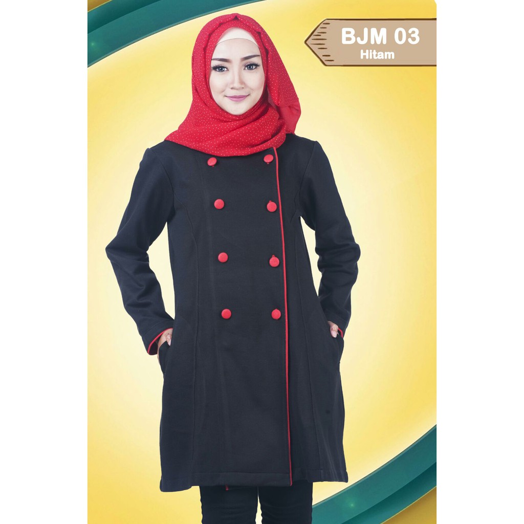Jaket Korea Dewasa Wanita Muslimah Believe BJM 03 Hitam ORI