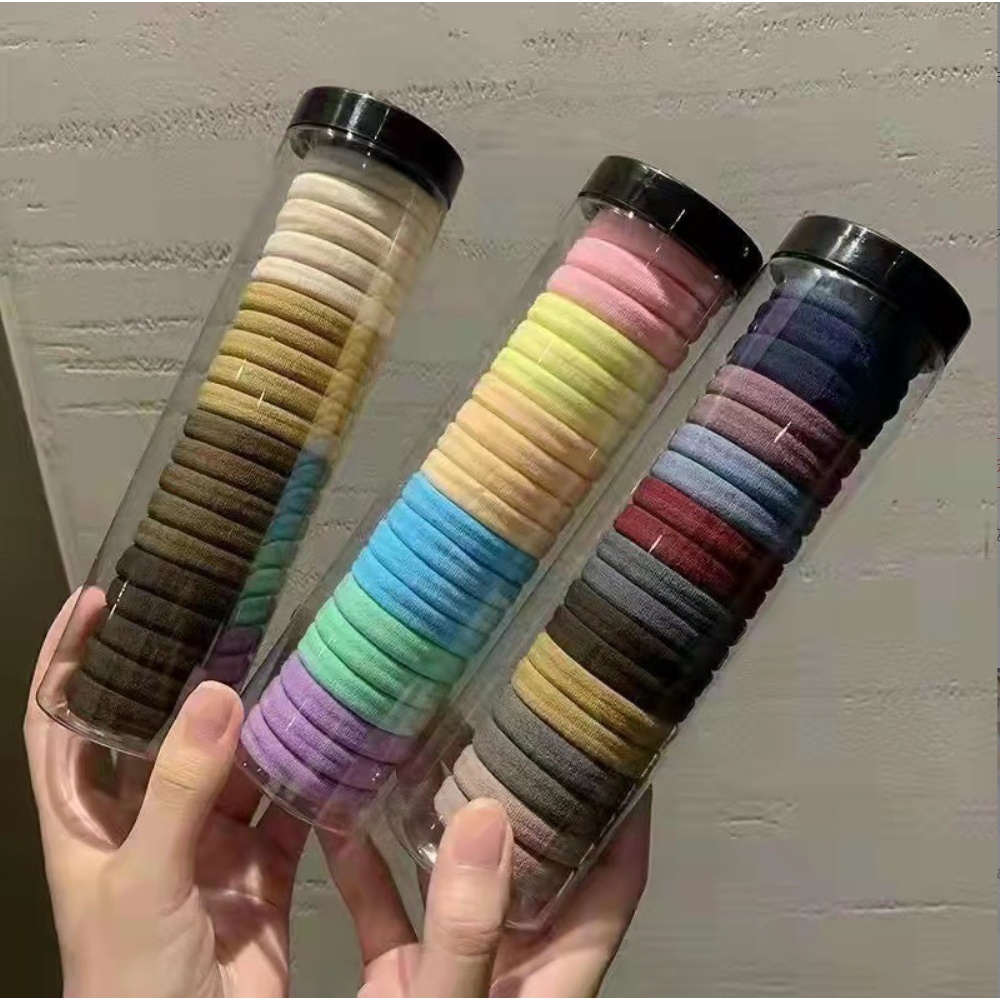 20Pcs Ikat Karet Rambut TABUNG Korea Wanita Kualitas Premium bentuk Botol Tube Korean Jepang Fashion Barel