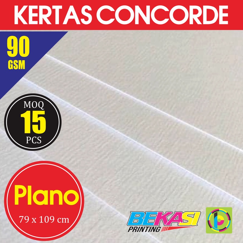 

Kertas Concorde 90 GSM Ukuran Plano 79x109 cm isi 15 Lbr
