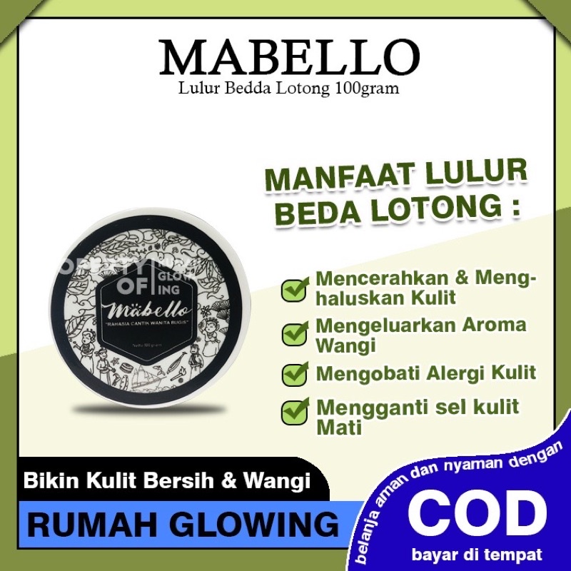 Mabello Beda Lotong 100gr Ready stock Original - Mabelo bedda Lotong - Lulur mabello bedda lotong
