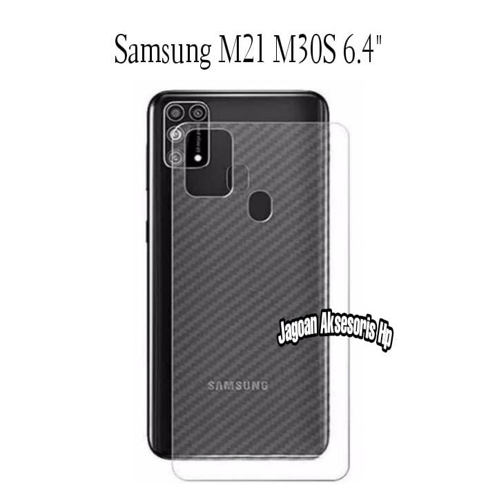 GARSKIN Sticker Carbon Samsung M21 M30s M32 Skin Carbon Transparan Fiber Protection Back Stick