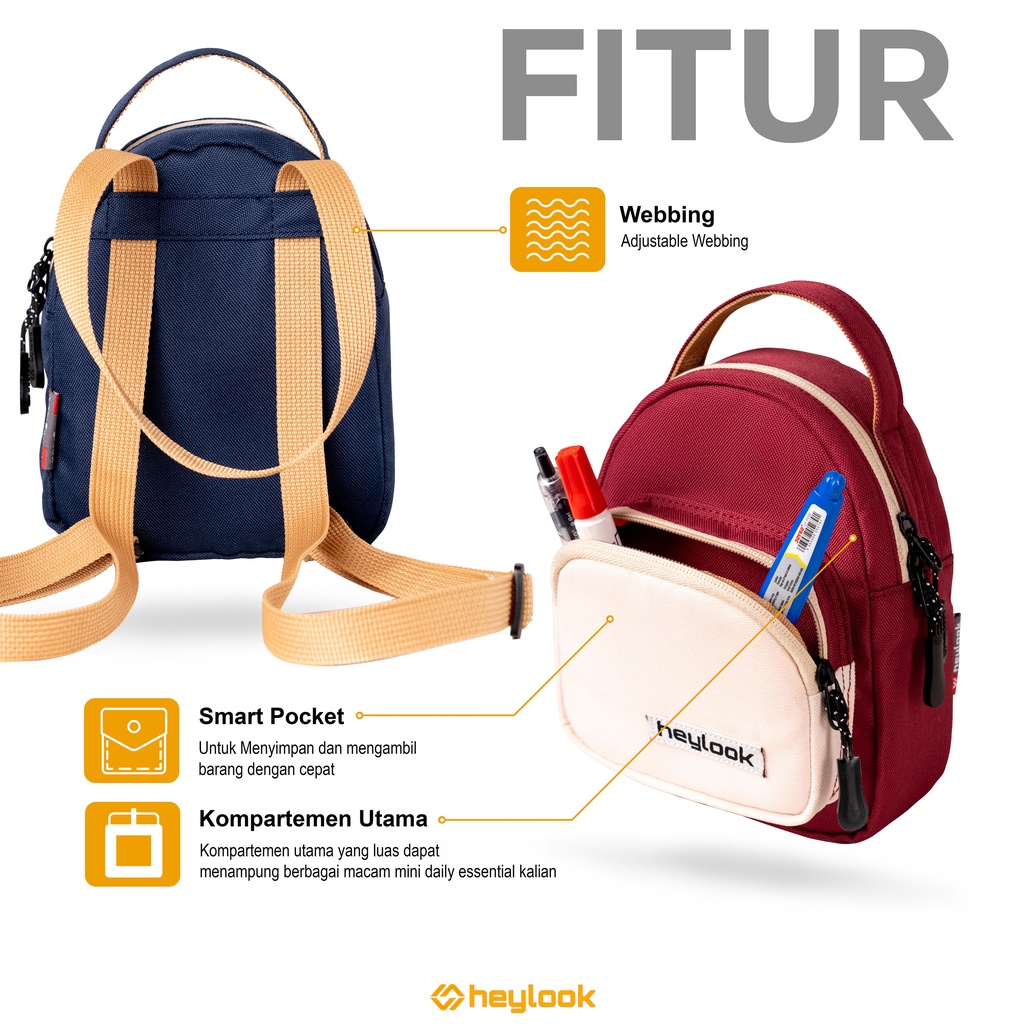 HEYLOOK Project - Tas Ransel MINI NARA Wanita Tas Backpack Punggung Distro