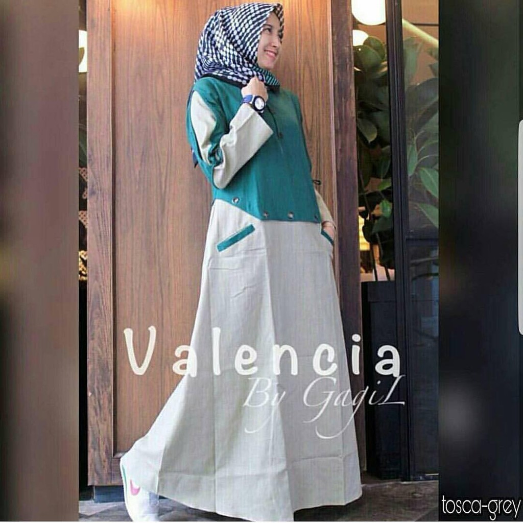 Baju Hijab Wanita Valencia Dress Baju Muslim Gamis Syari Baju Hijab Wanita Valencia Dress Baju Muslim Gamis Syari