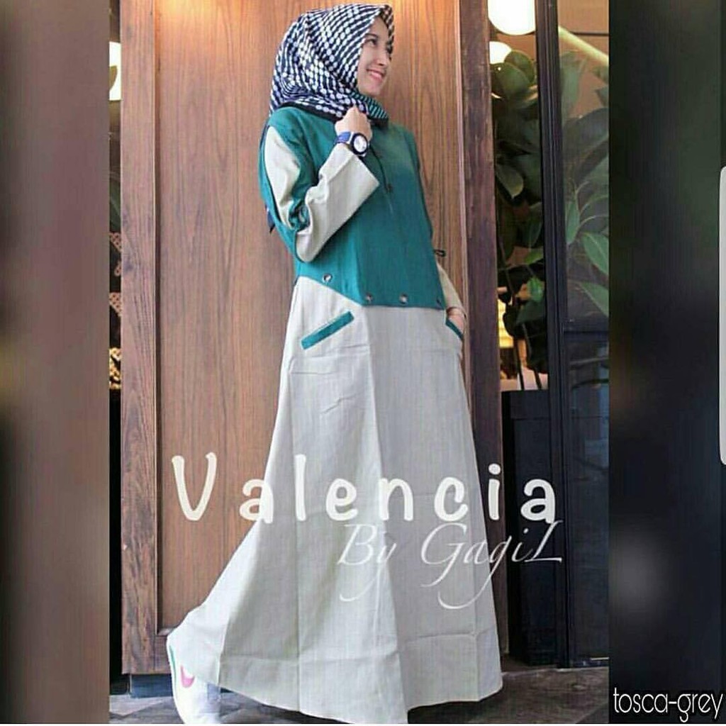  Baju  Hijab  Wanita  Valencia Dress Baju  Muslim Gamis Syari 