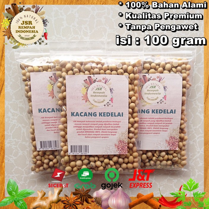 

KACANG KEDELAI ASLI ISI 100 GRAM KUALITAS PREMIUM BUMBU DAPUR JSR REMPAH