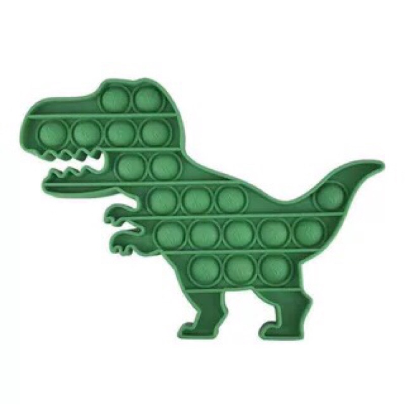 Pop it premium bubble emboss fidget anti stress timbul silicone viral tik tok mainan anak tebel high quality-Green dino