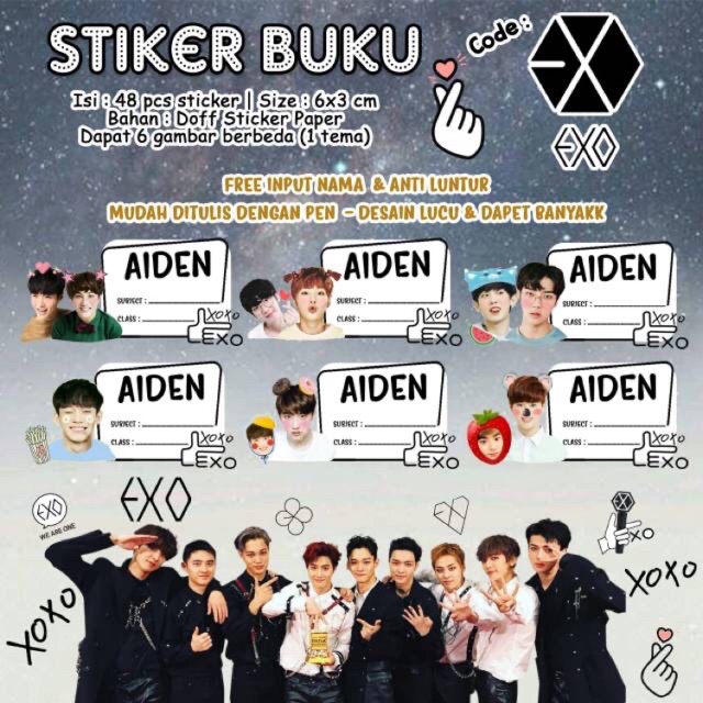 

48 pcs stiker buku EXO/sonic/baby shark/peppa pig/thomas/pinkfong/dumbo/rilakuma/minion