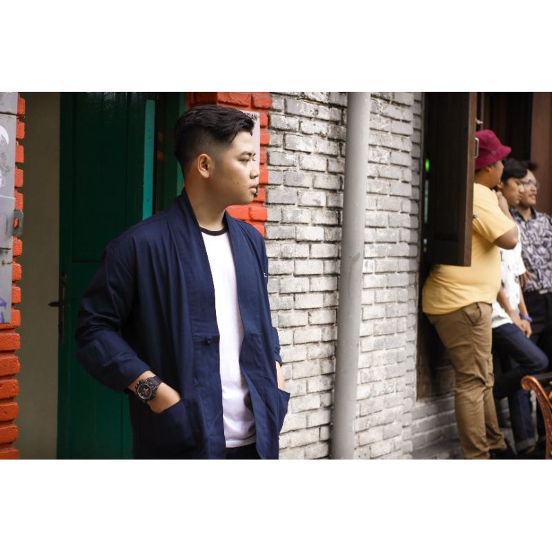 BAJU Jaket Kimono Canvas - Kimono Pria - Kimono Jepang - Kimono Wanita - Kimono Kasual - Kimono outw