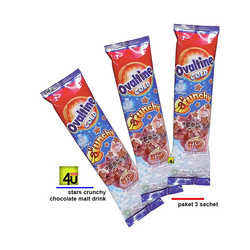 

Ovaltine - COLD CRUNCHY Chocolate Malt Drink - Paket 3 sachet