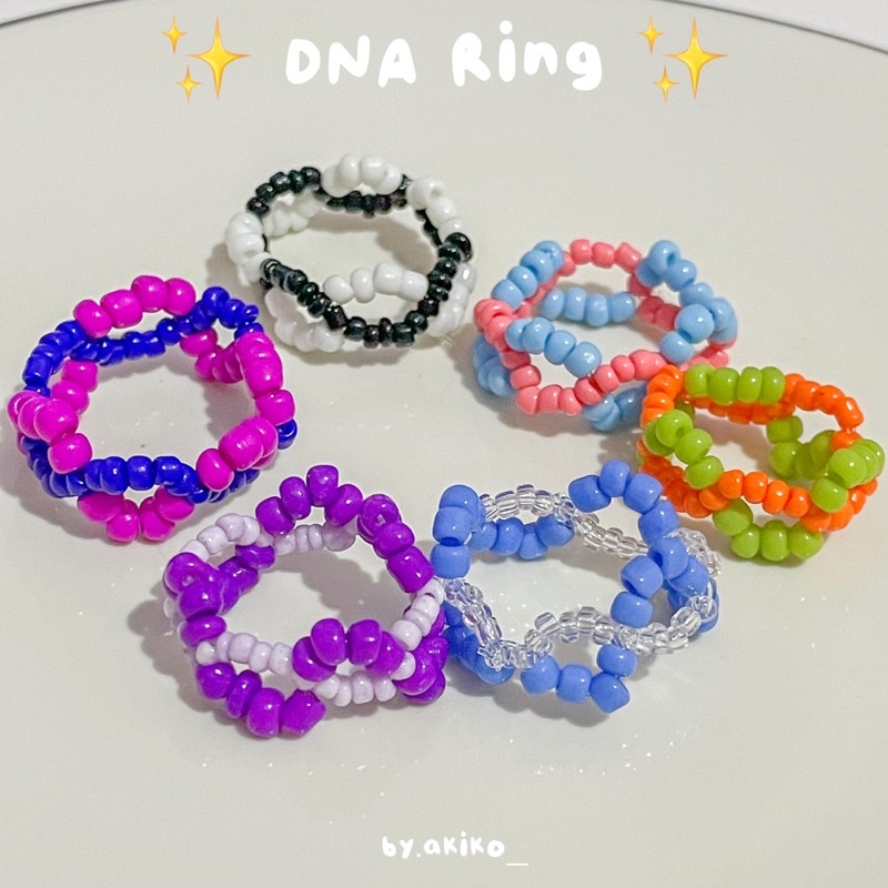 CINCIN MANIK - DNA Ring cincin manik rantai cincin unyu manik manik gaya korea cincin idol pinterest