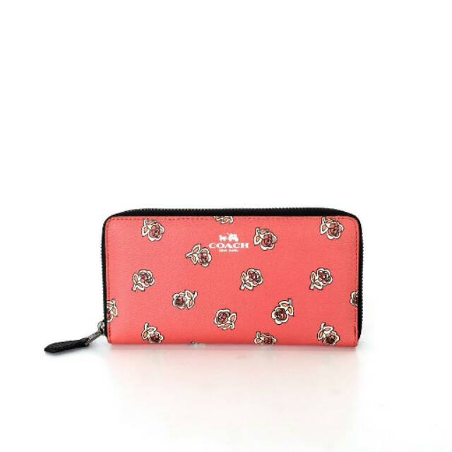Floral dompet Coach Accordion New Wallet original authentic