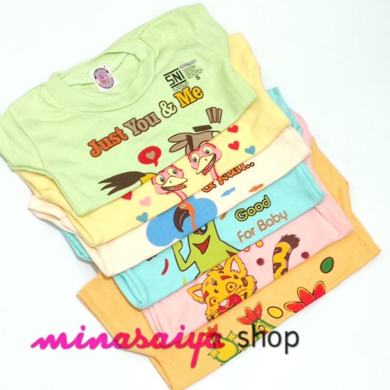 LOVE N MOM 6 pcs dan 3 pcs Kaos Oblong Bayi SNI Lengan Pendek Motif SNI Uk. S - XL