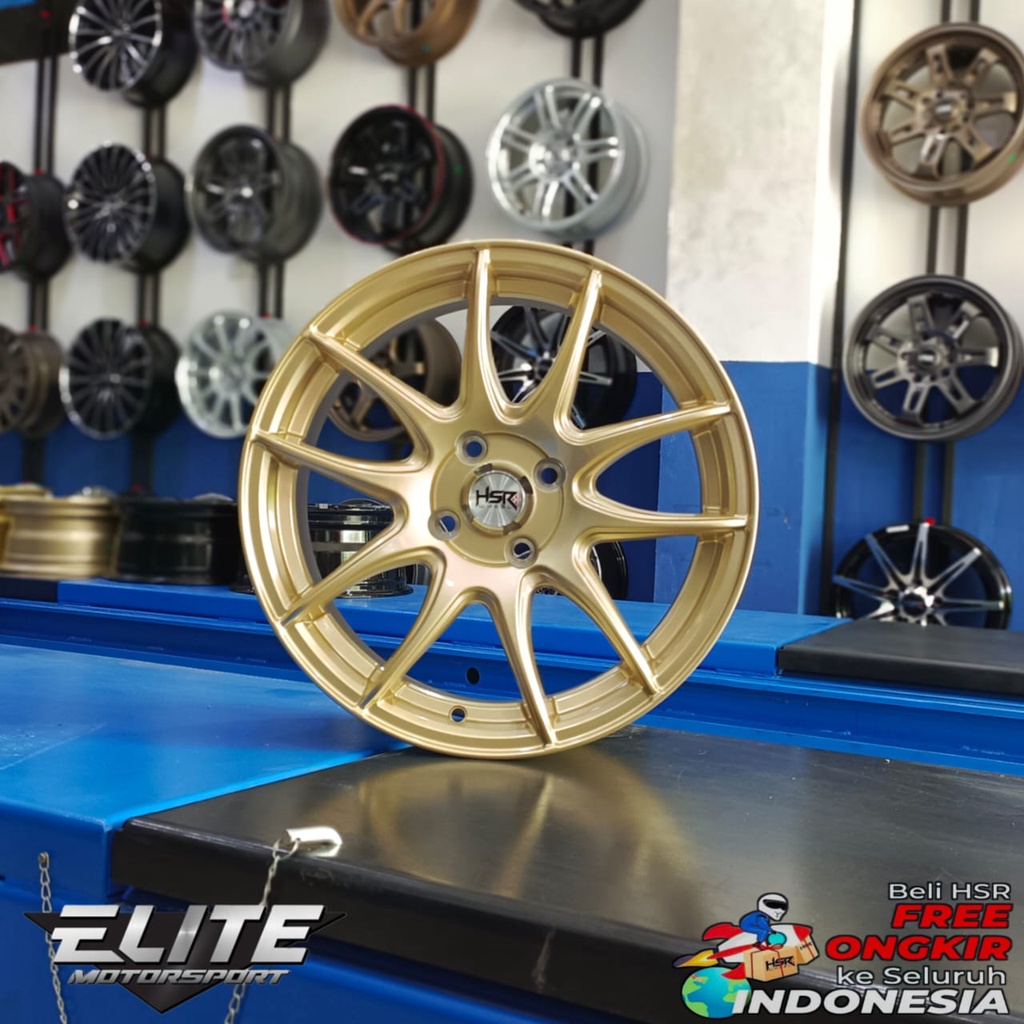Velg Mobil Brio swift Yaris Velg HSR Ring 15x65 Lubang 4 Pcd 100 Velg Warna Gold