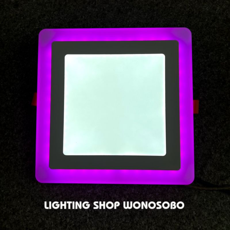 LAMPU DOWNLIGHT LED PANEL 2 WARNA 12+4 Watt KOTAK pemasangan tertanam