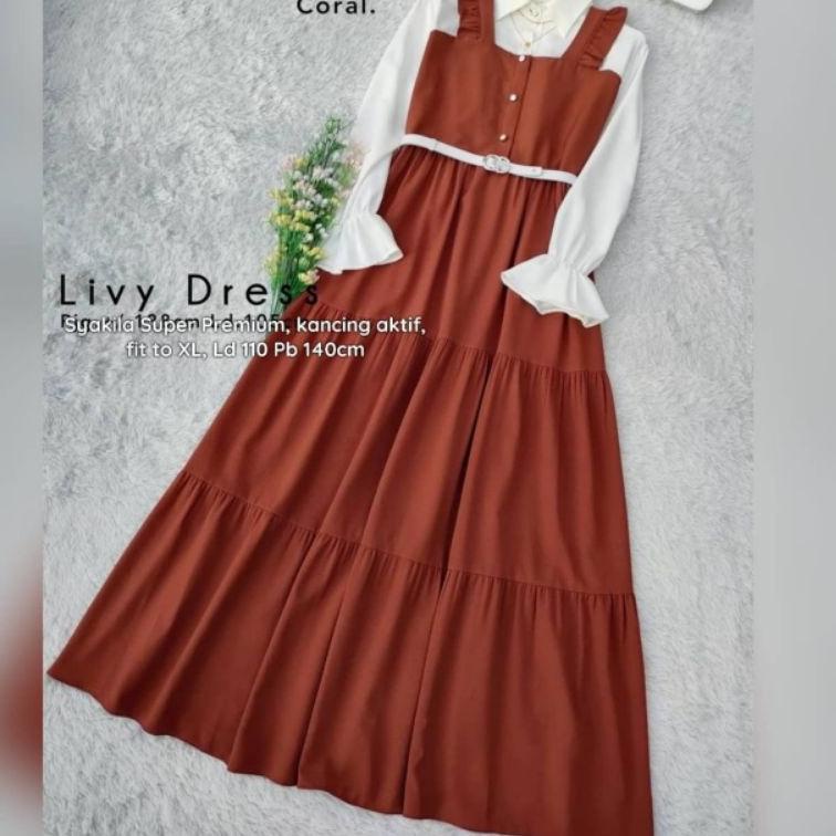 PBN.7484 ‑ Gamis2021 / LIVY DRESS / Gamis remaja dewasa kekinian korean style