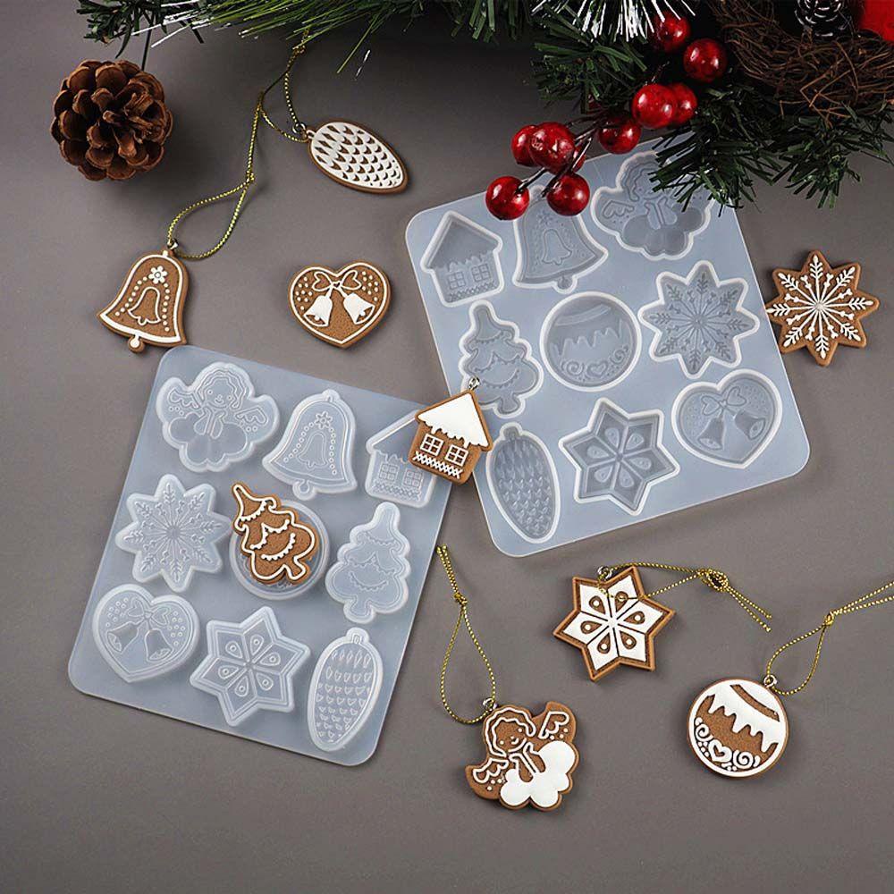 Lanfy Gantungan Kunci Cetakan Snowflake Perhiasan Casting Dekorasi Natal Resin Silikon Craft Making Tool