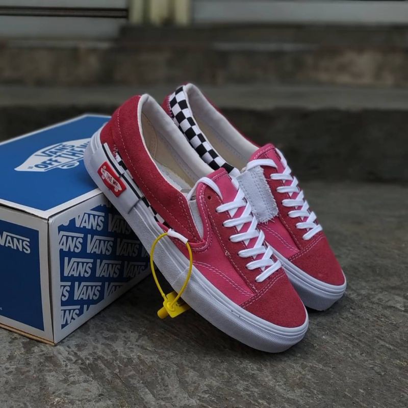 Vans Slip On Cut And Paste Checkerboard Strawberry