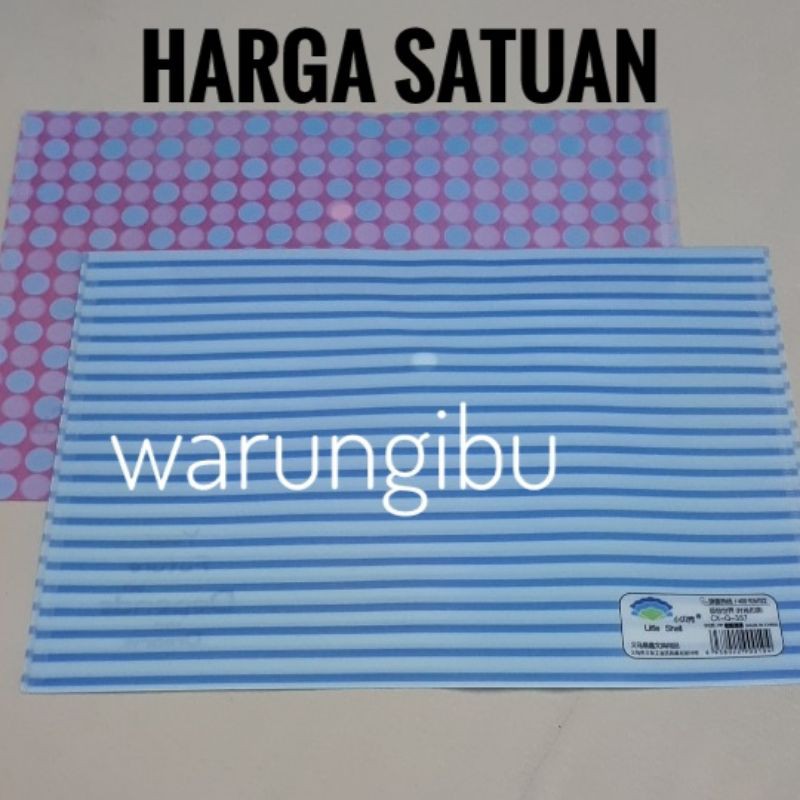 

Stripe Dot Document Holder Map Kancing Plastik Motif Folio