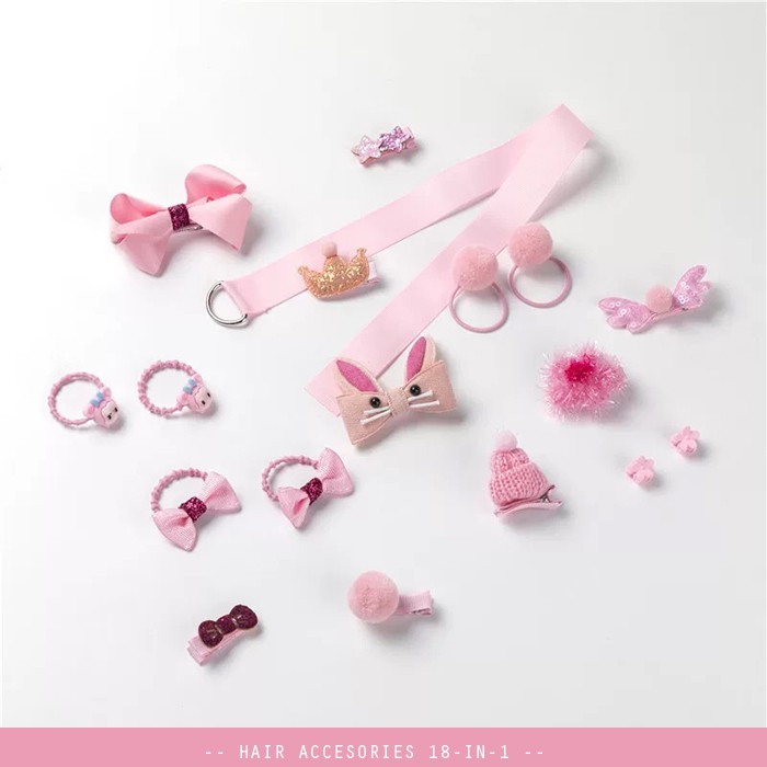 [Brandedbaby] ACCESORIES RAMBUT ANAK PEREMPUAN 18-IN-1