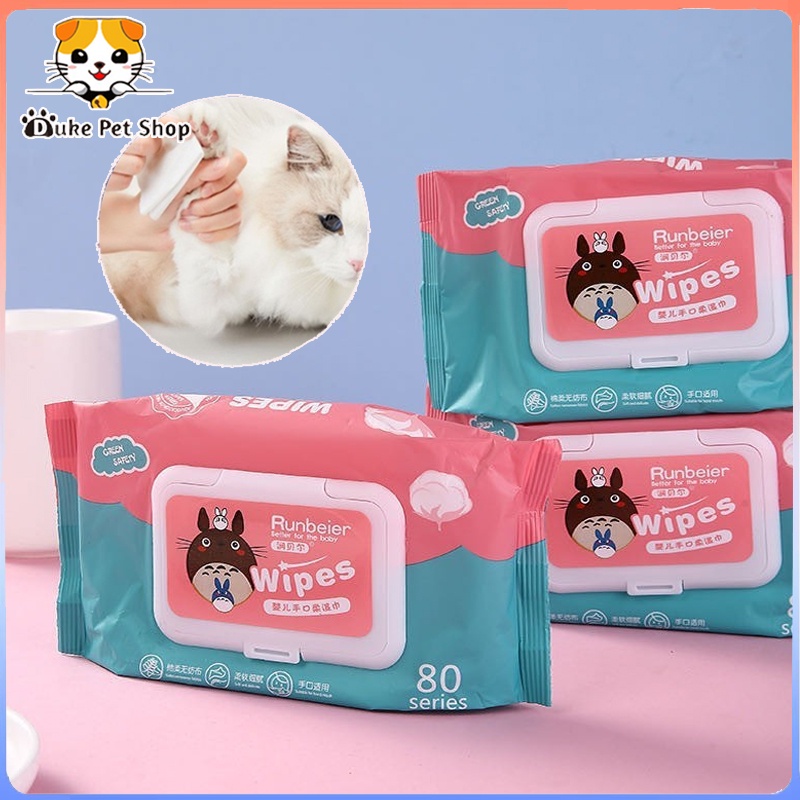 kucing Handuk basah ENBLANC Pet Wipes Tisu Basah Kucing Anjing Grooming Hewan Murah Handuk Tissue Tissu Wipe Perawatan
