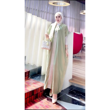 Daster kaftan by Naura/Kaftan Renda Panjang/Harga Penghabisan