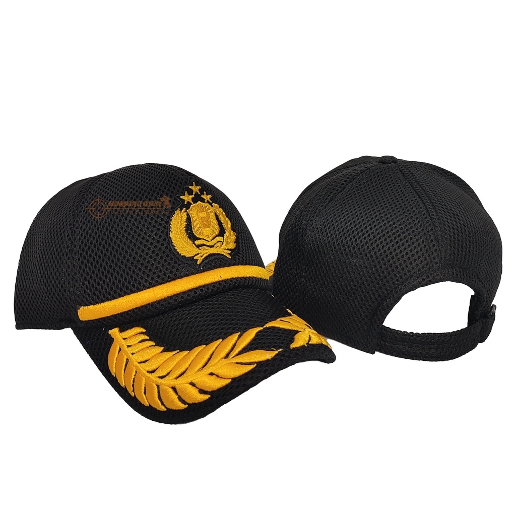 Topi import bahan berkualitas Velcro | Topi Army | Topi Tactical Topi baseball Polisi police double mees bordier kuning2