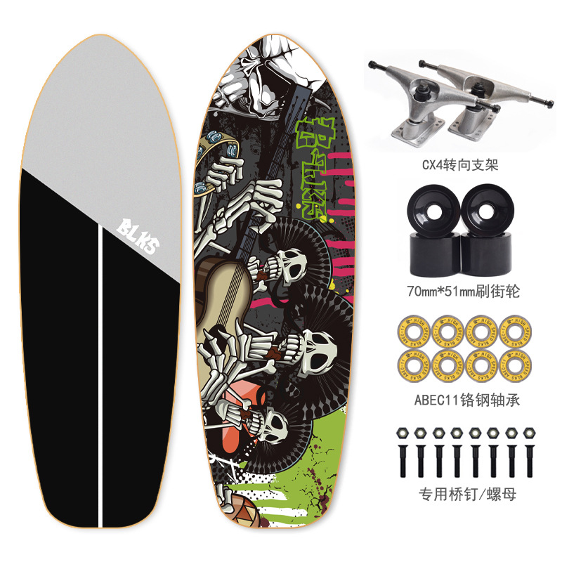 75x24cm Papan Cruise Board Untuk Latihan Skateboard Pemula Cx4