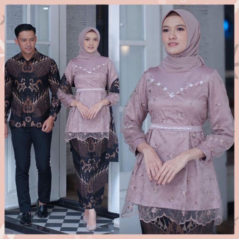 Maura Couple - Sania Ruffle Batik Couple ori Ndoro jowi DNT Garansi Termurah Shopee - Kebaya Couple