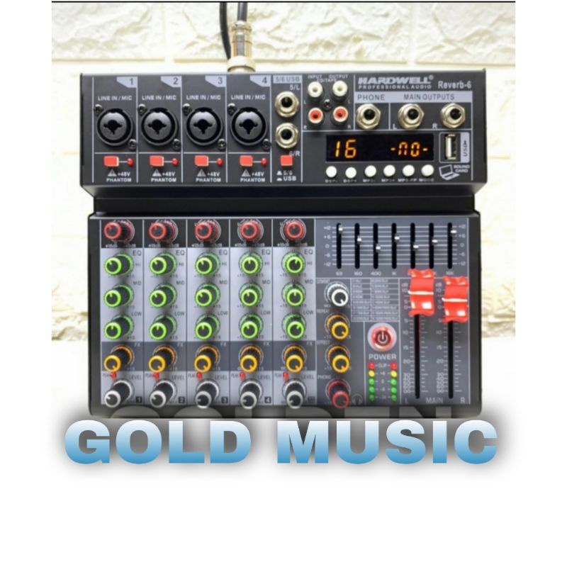 MIXER AUDIO HARDWELL REVERB 6 HARDWELL REVERB 6 CHANNEL BLUETOOTH-USB INTERFACE ORIGINAL
