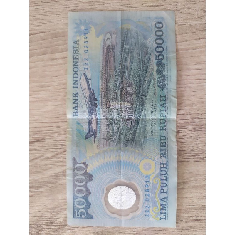 Uang Kuno Polymer Soeharto Rp50.000 Tahun 1993 Nomor Seri ZZZ