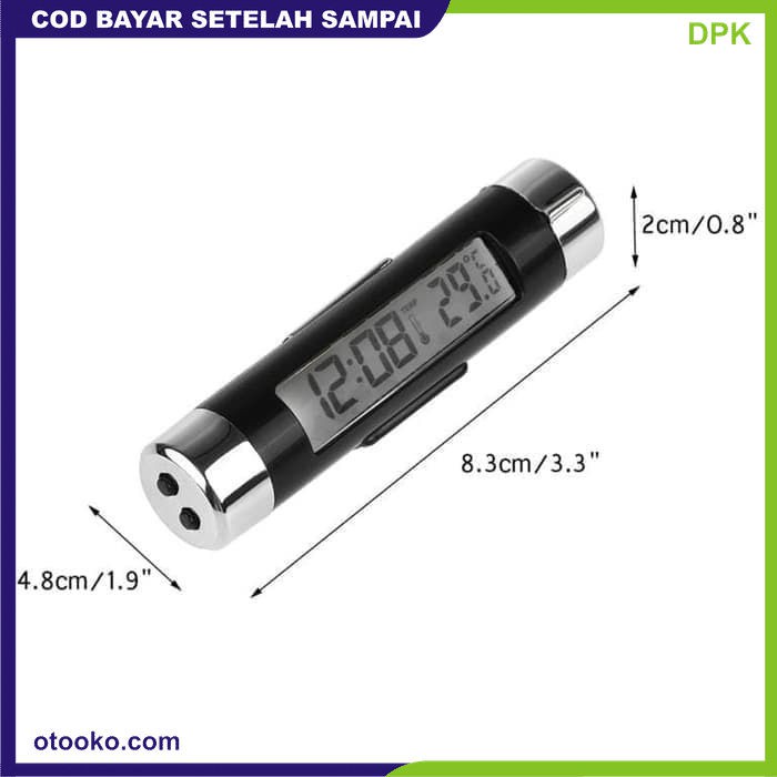 Jam Mobil Digital Suhu Termometer Mobil Car Clock Backlight