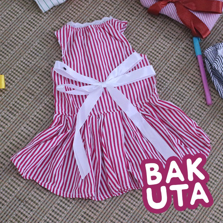 Dress Motif Strip (pilih motif) untuk kucing dan anjing / baju kucing murah size S M L XL