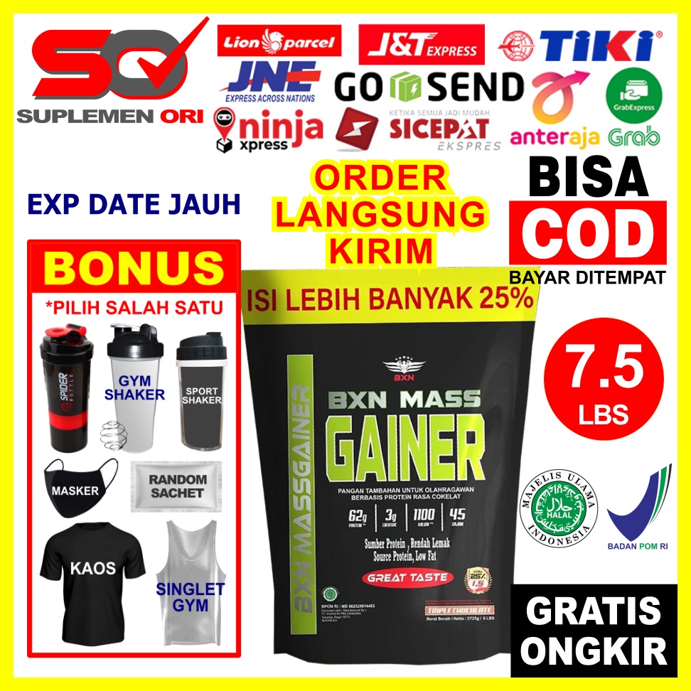 BXN Mass Gainer 7,5 Lbs ASLI ORIGINAL BPOM BXN Mass Gainer 7,5Lbs BXN Gainer 7,5Lb Susu Mass Gainer 
