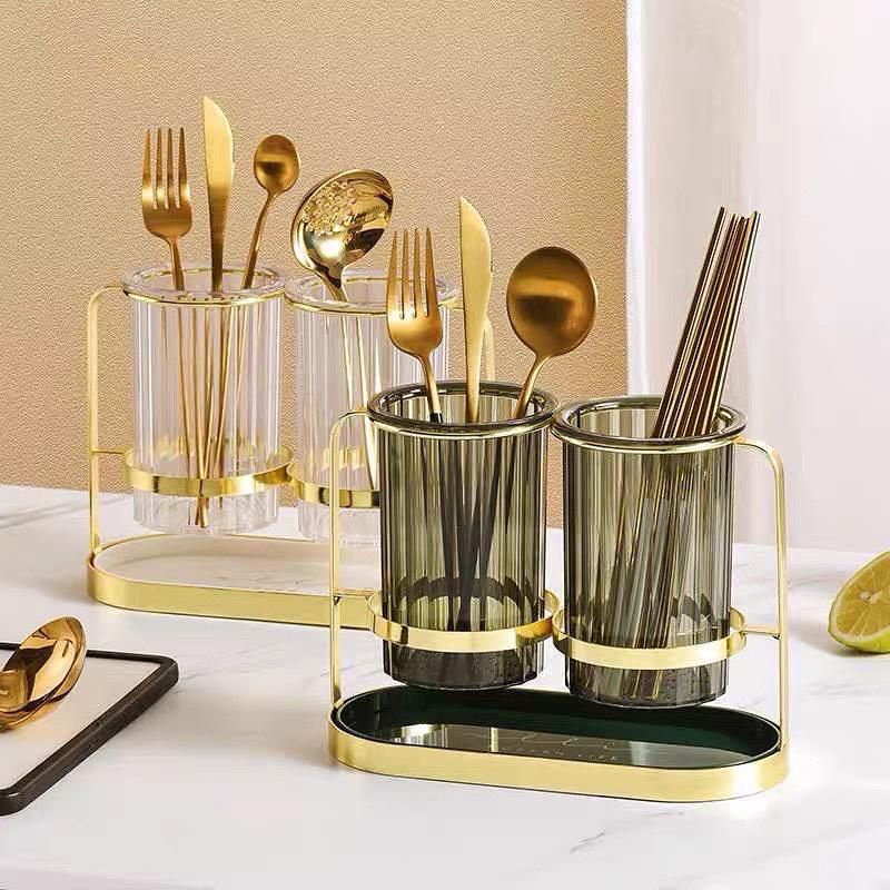 Jual Cutlery Holder Gold Tempat Sendok Emas Gold Estetik Shopee Indonesia